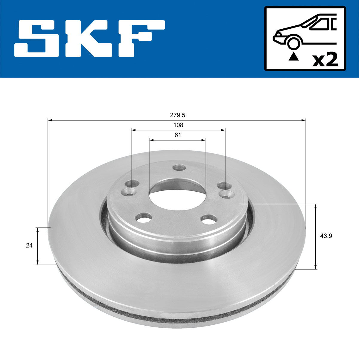 Тормозной диск - VKBD 80210 V2 SKF