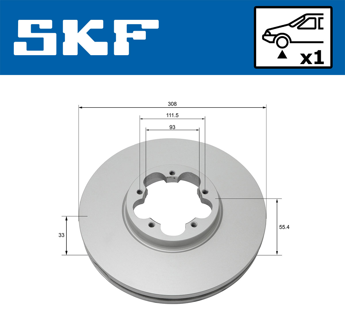 stabdžių diskas - VKBD 80211 V1 SKF