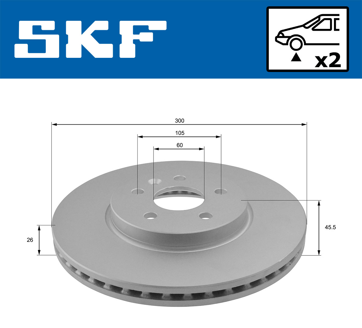 Тормозной диск - VKBD 80221 V2 SKF