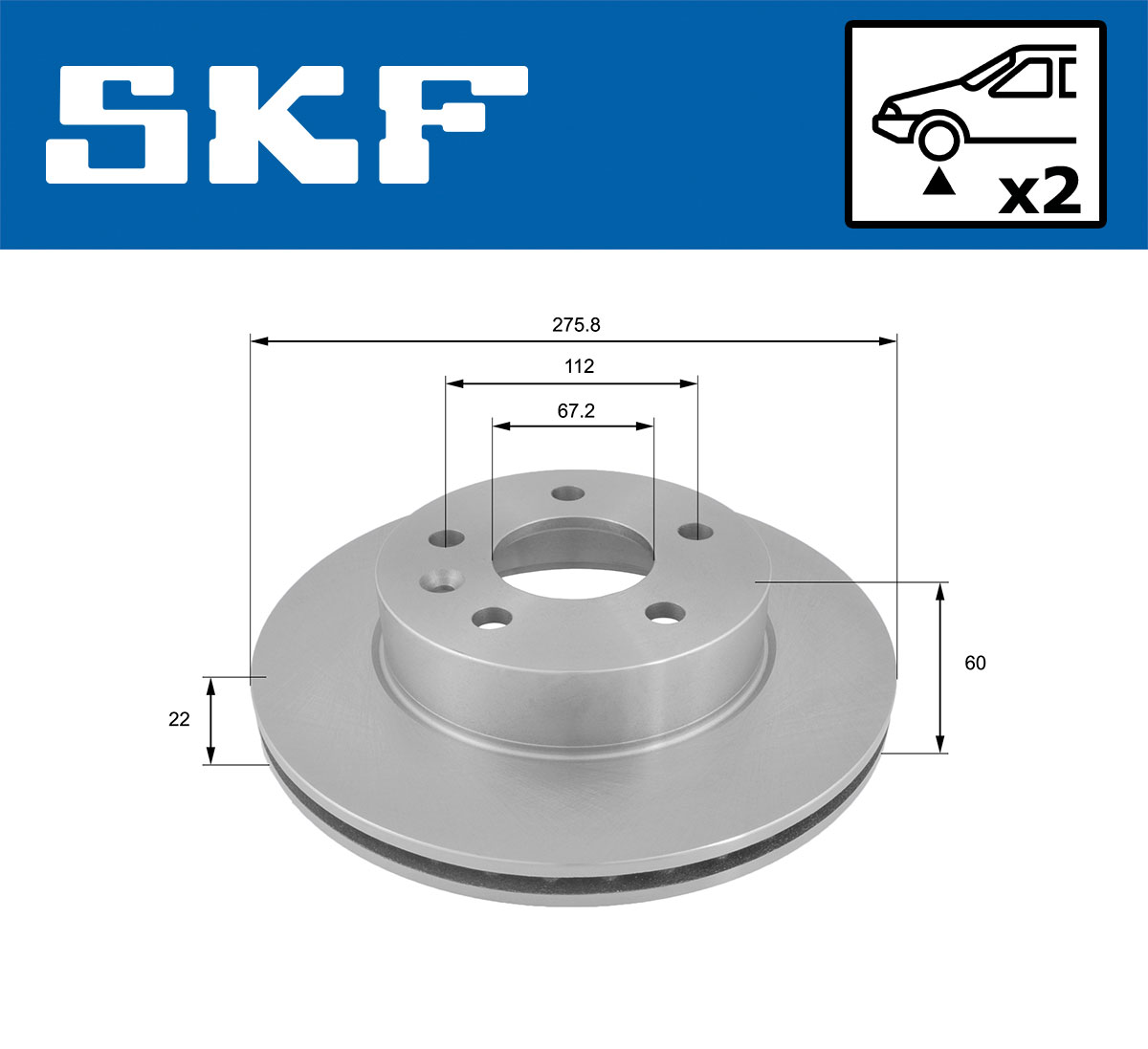 Тормозной диск - VKBD 80239 V2 SKF
