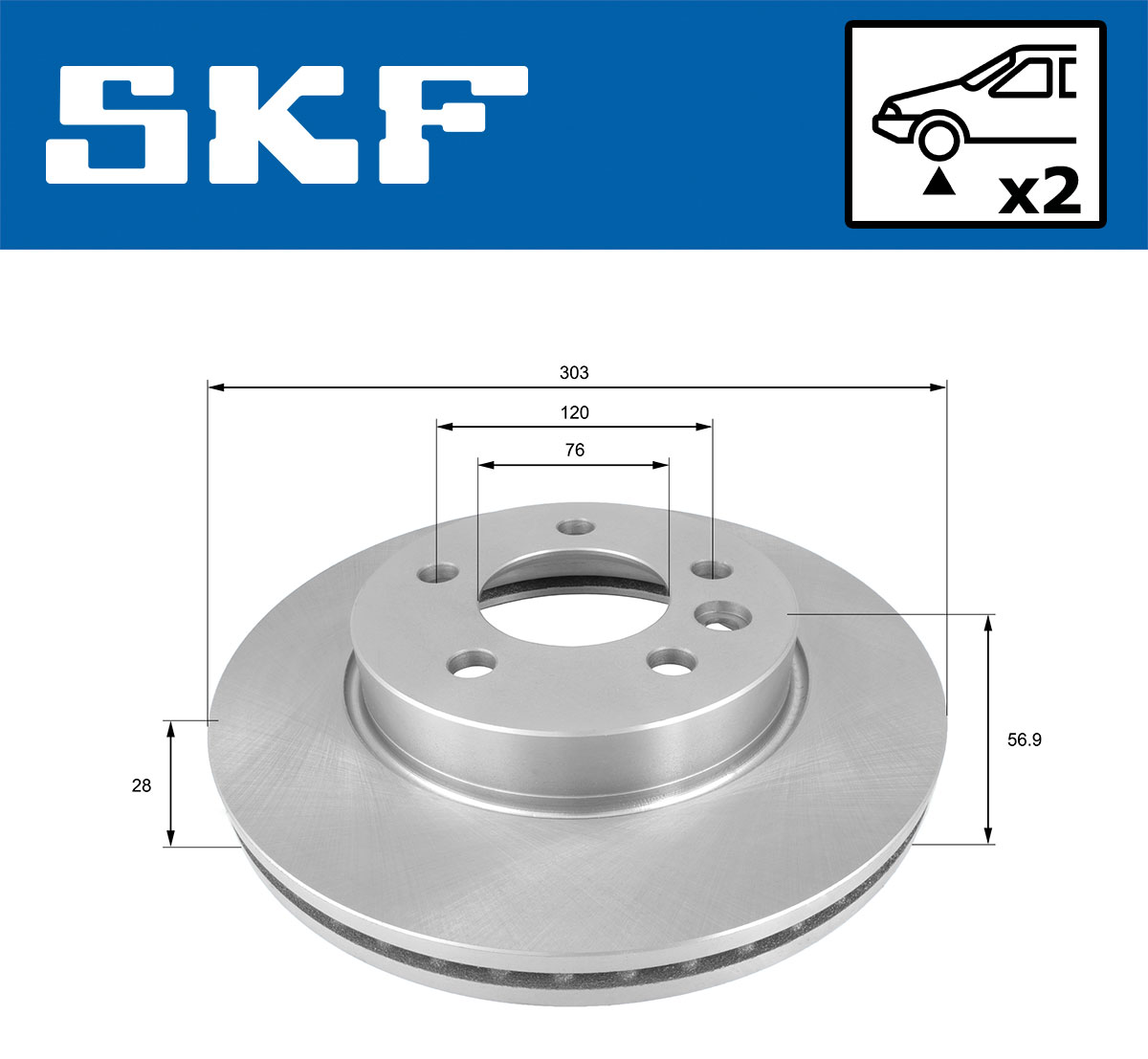 Тормозной диск - VKBD 80253 V2 SKF