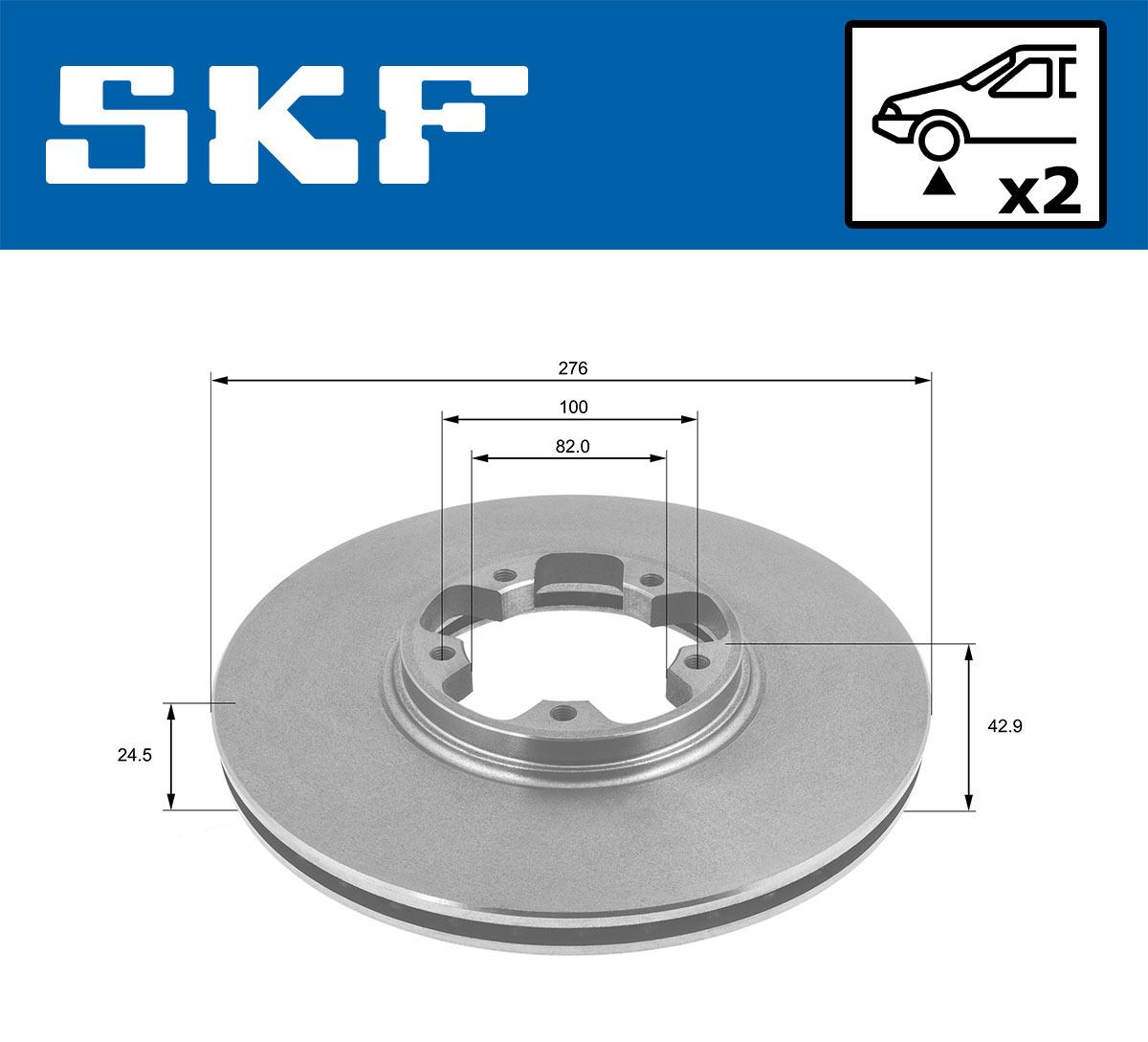 Тормозной диск - VKBD 80255 V2 SKF
