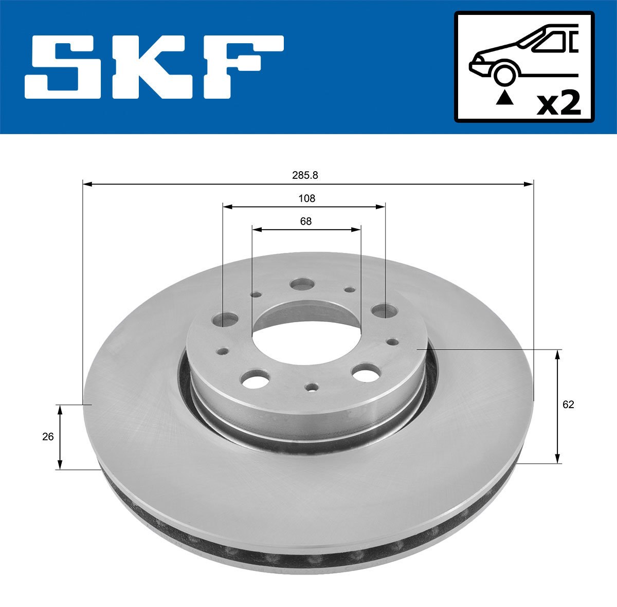 Тормозной диск - VKBD 80261 V2 SKF