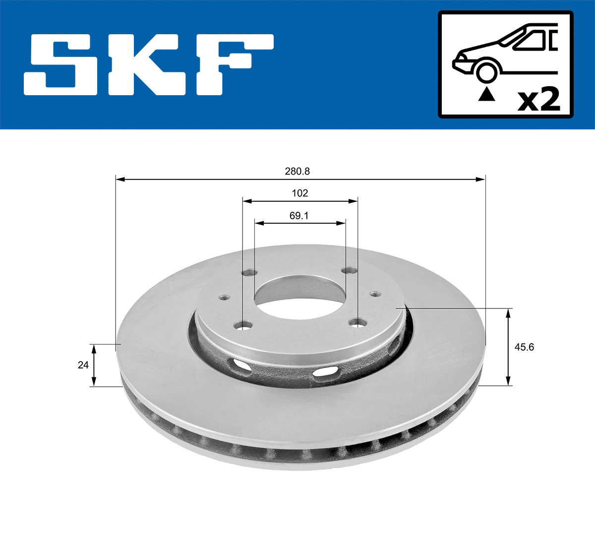 Тормозной диск - VKBD 80262 V2 SKF