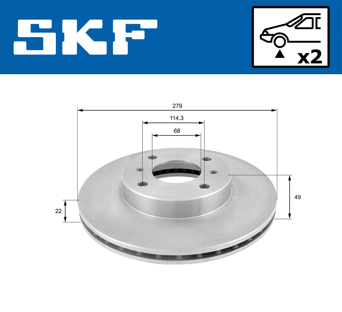 Тормозной диск - VKBD 80264 V2 SKF