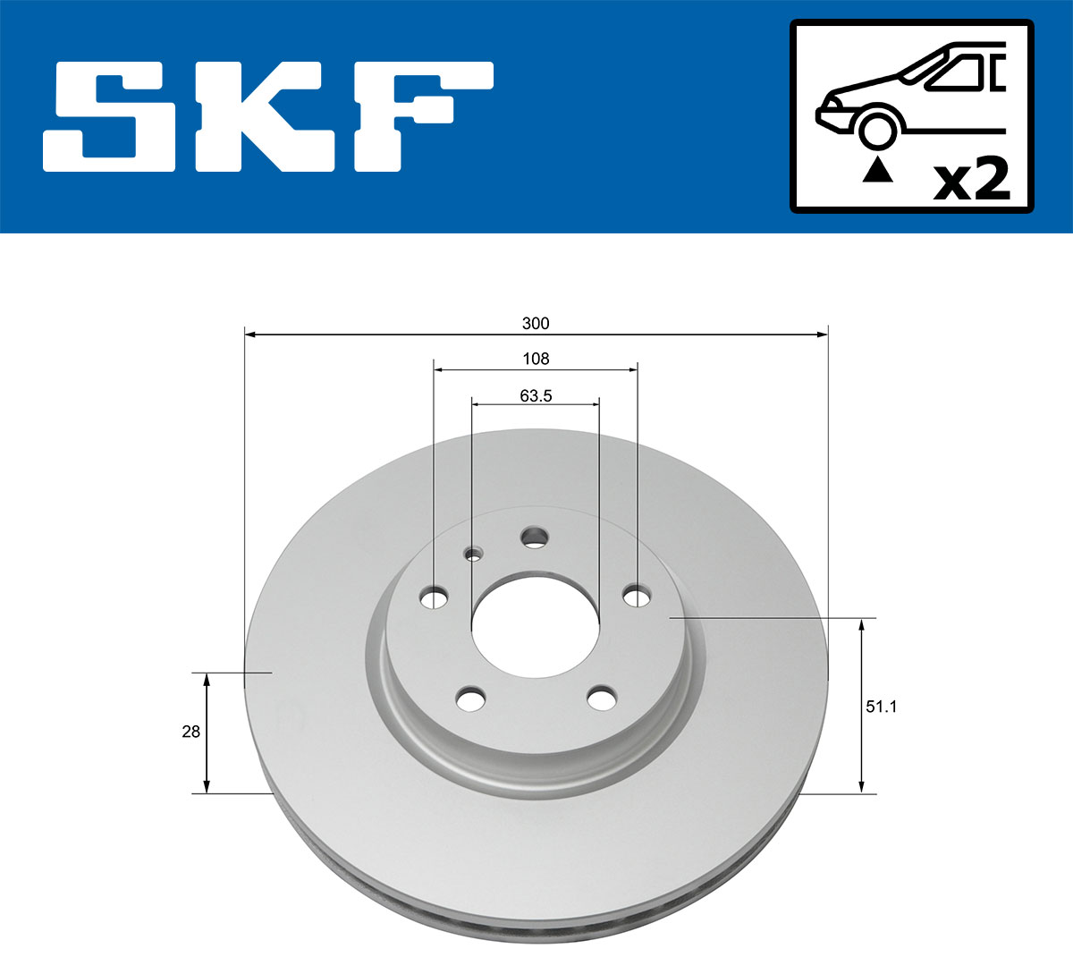 Тормозной диск - VKBD 80301 V2 SKF