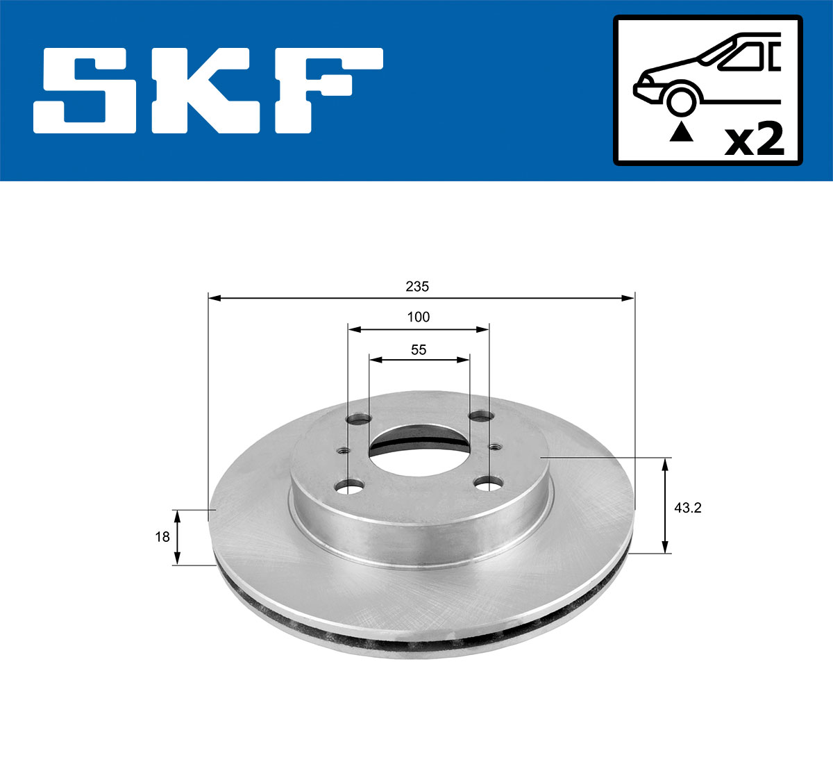 Тормозной диск - VKBD 80302 V2 SKF