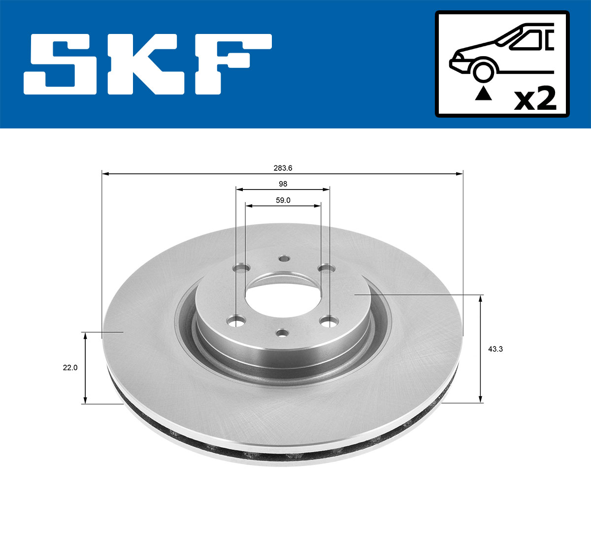 Тормозной диск - VKBD 80306 V2 SKF