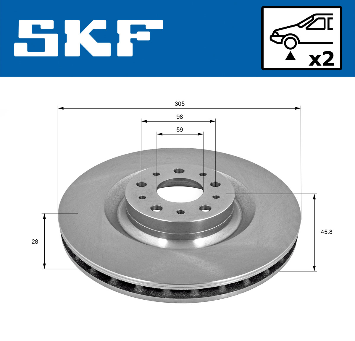 Brake Disc - VKBD 80317 V2 SKF