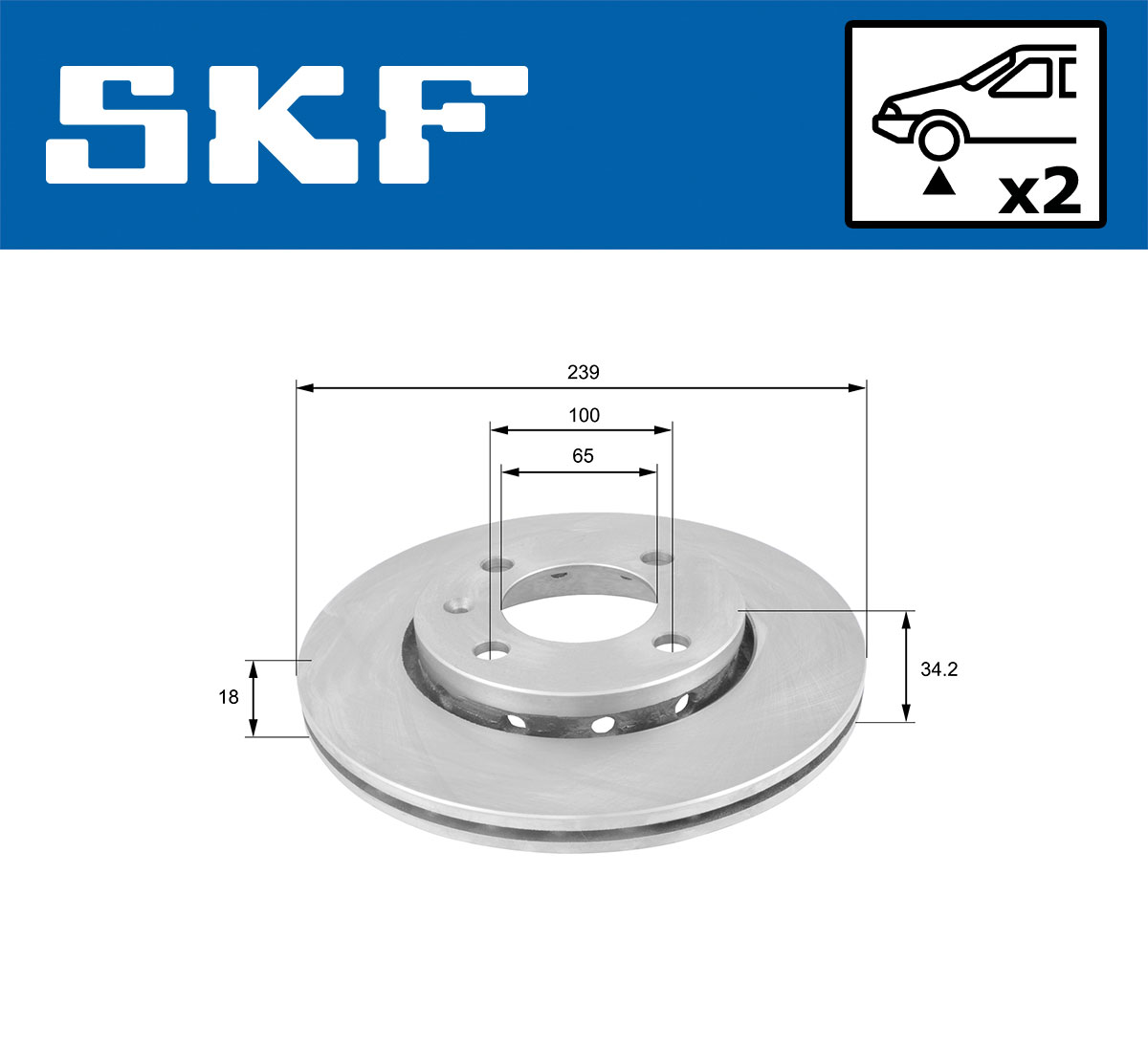 Тормозной диск - VKBD 80331 V2 SKF