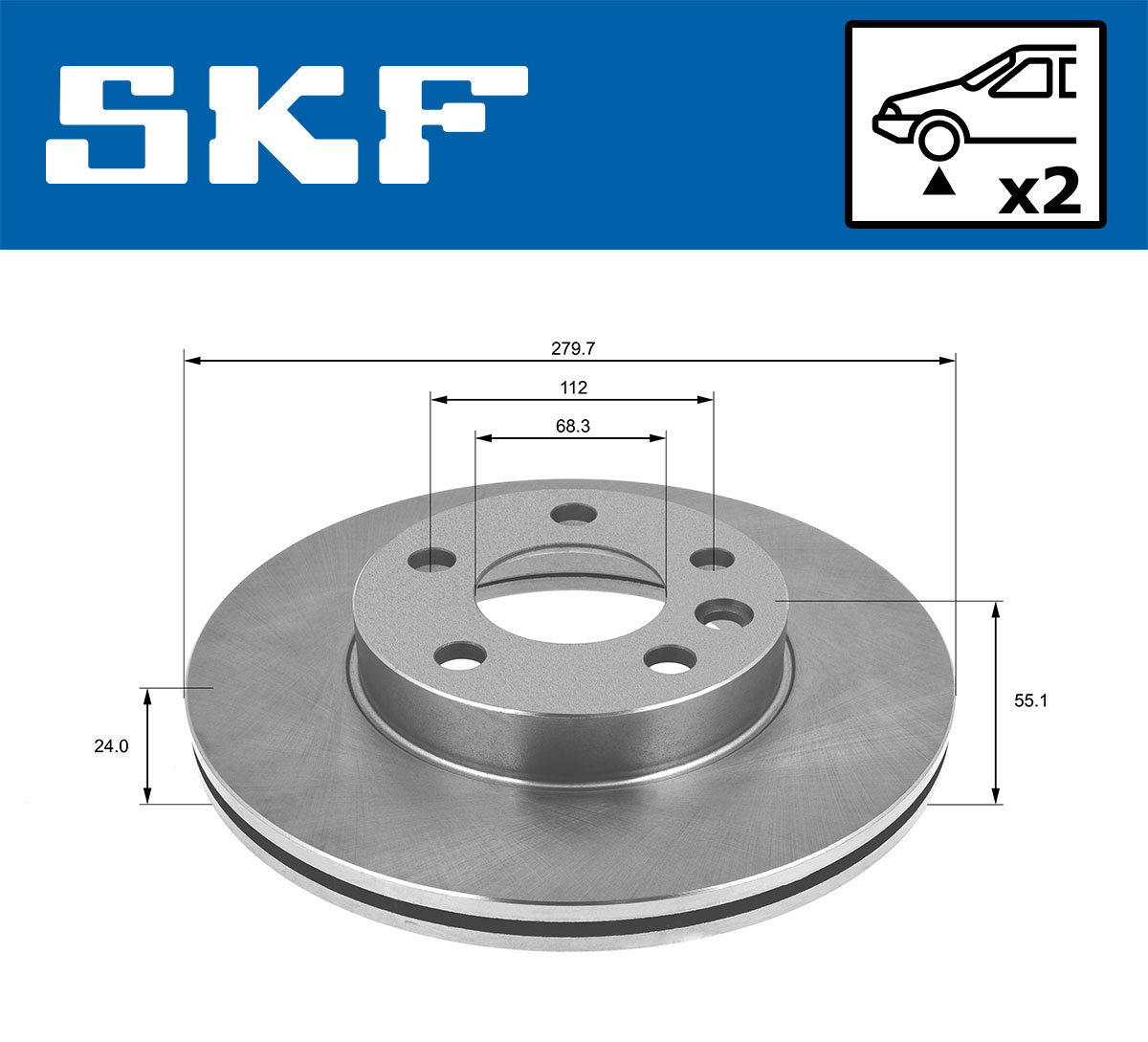 Brake Disc - VKBD 80358 V2 SKF