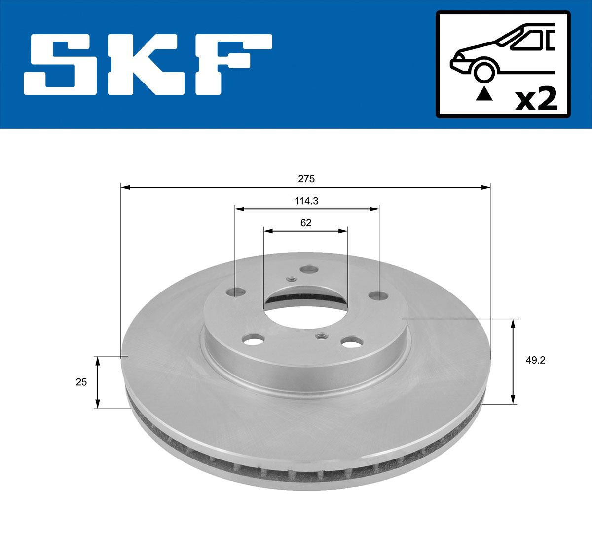 Тормозной диск - VKBD 80375 V2 SKF