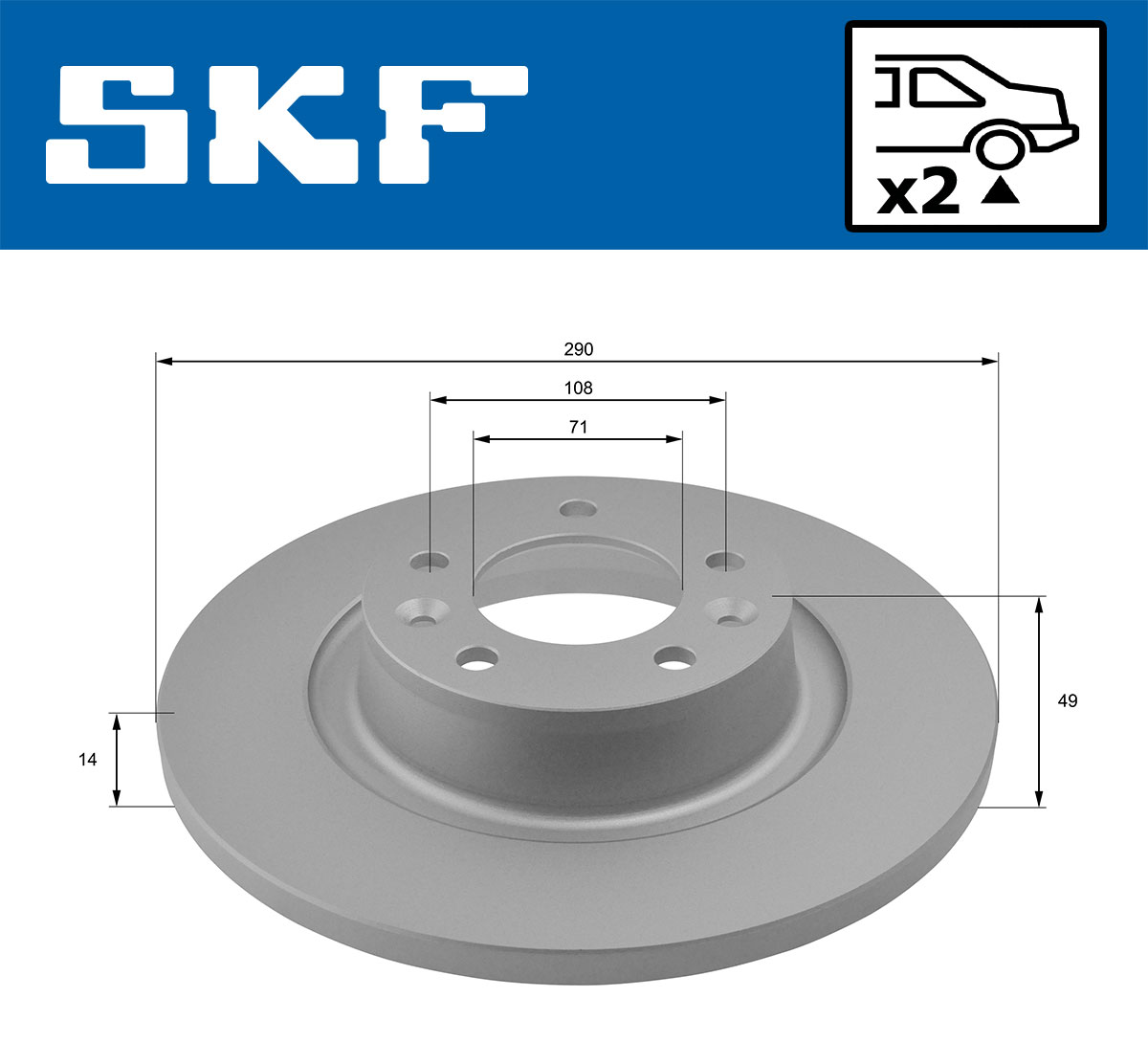 Brake Disc - VKBD 90034 S2 SKF