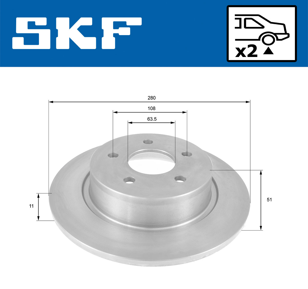 Brake Disc - VKBD 90121 S2 SKF