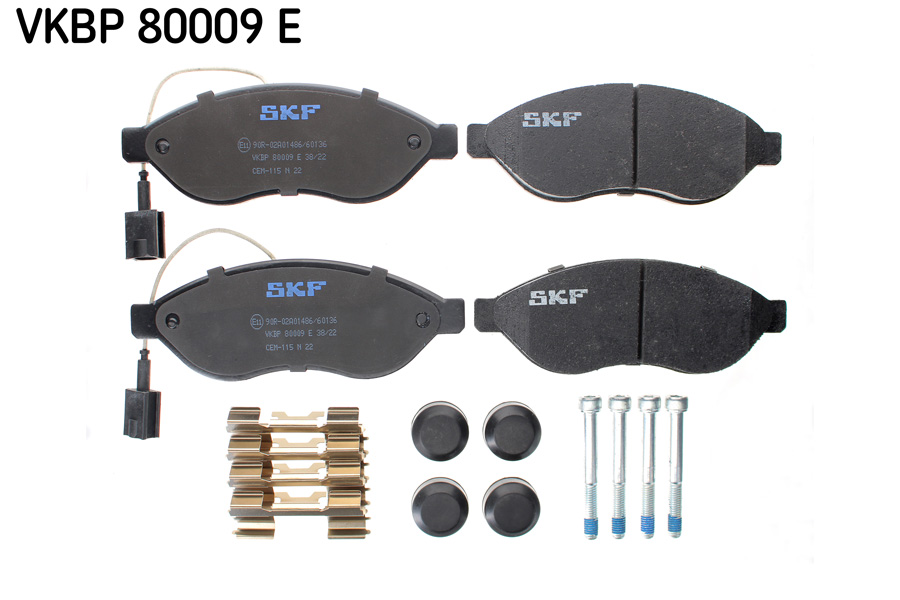 Комплект тормозных колодок, дисковый тормоз - VKBP 80009 E SKF