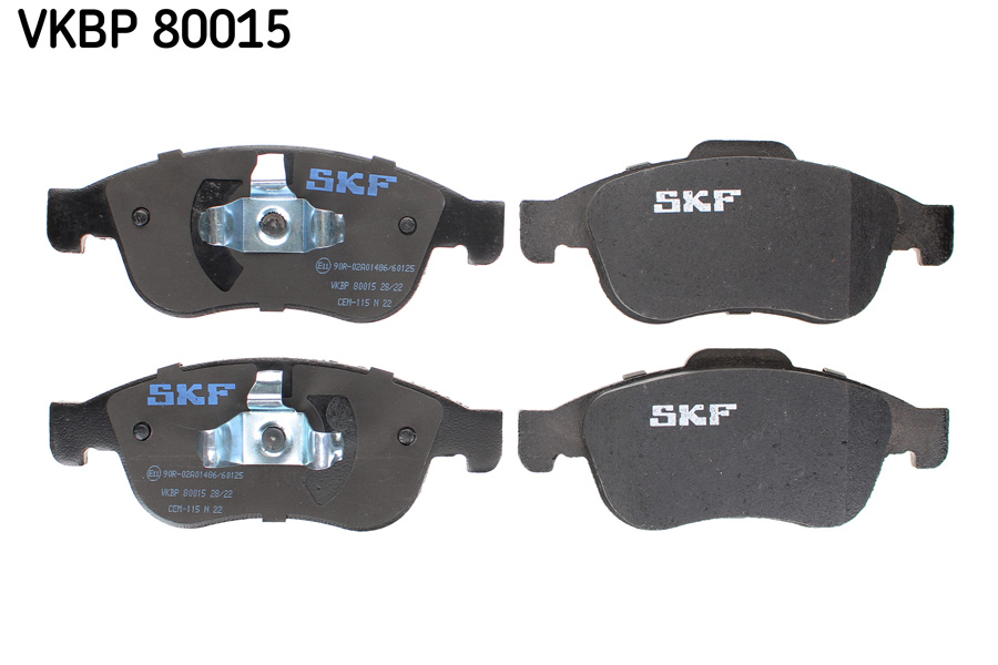 Комплект тормозных колодок, дисковый тормоз - VKBP 80015 SKF