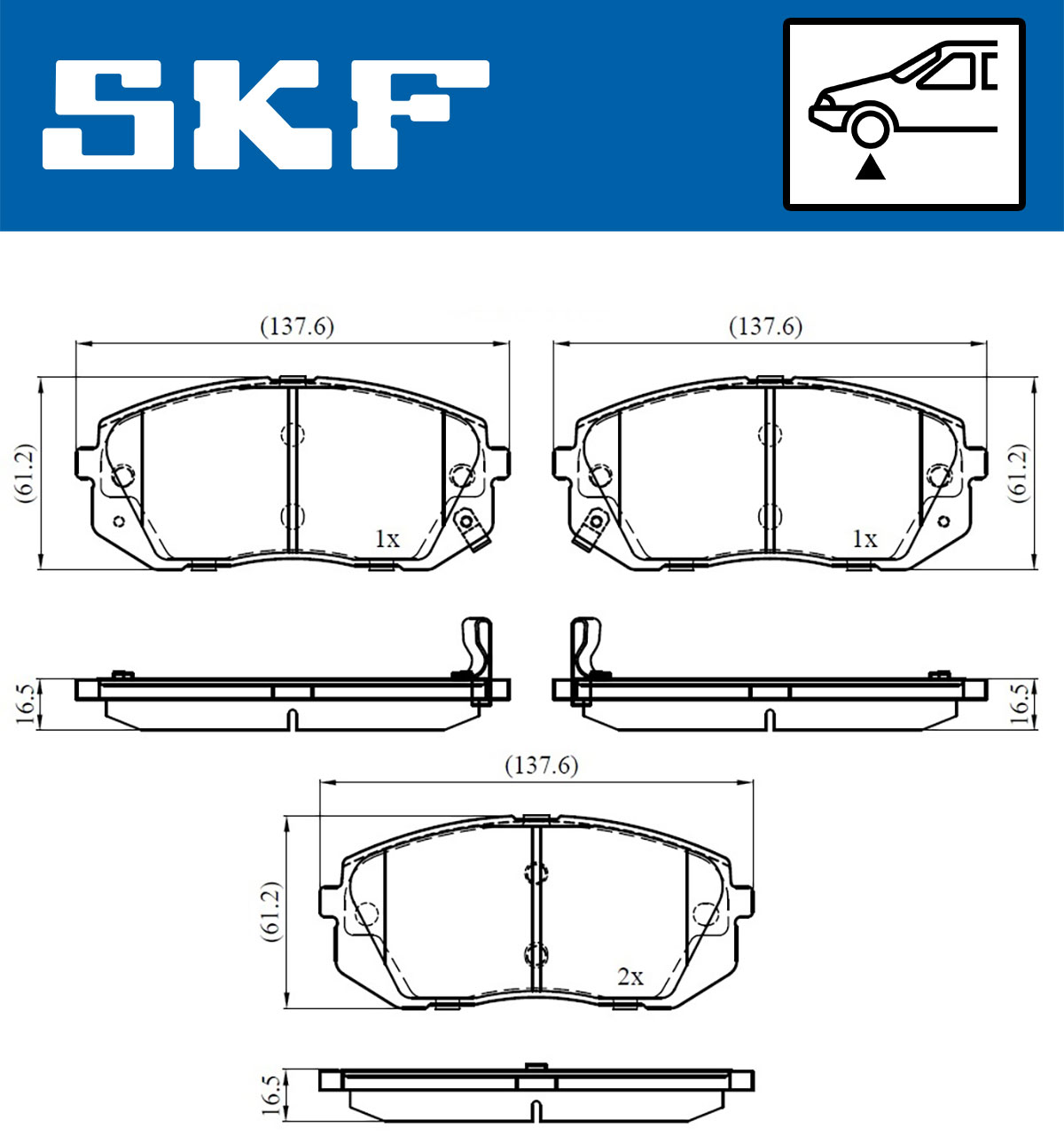 Brake Pad Set, disc brake - VKBP 80106 A SKF