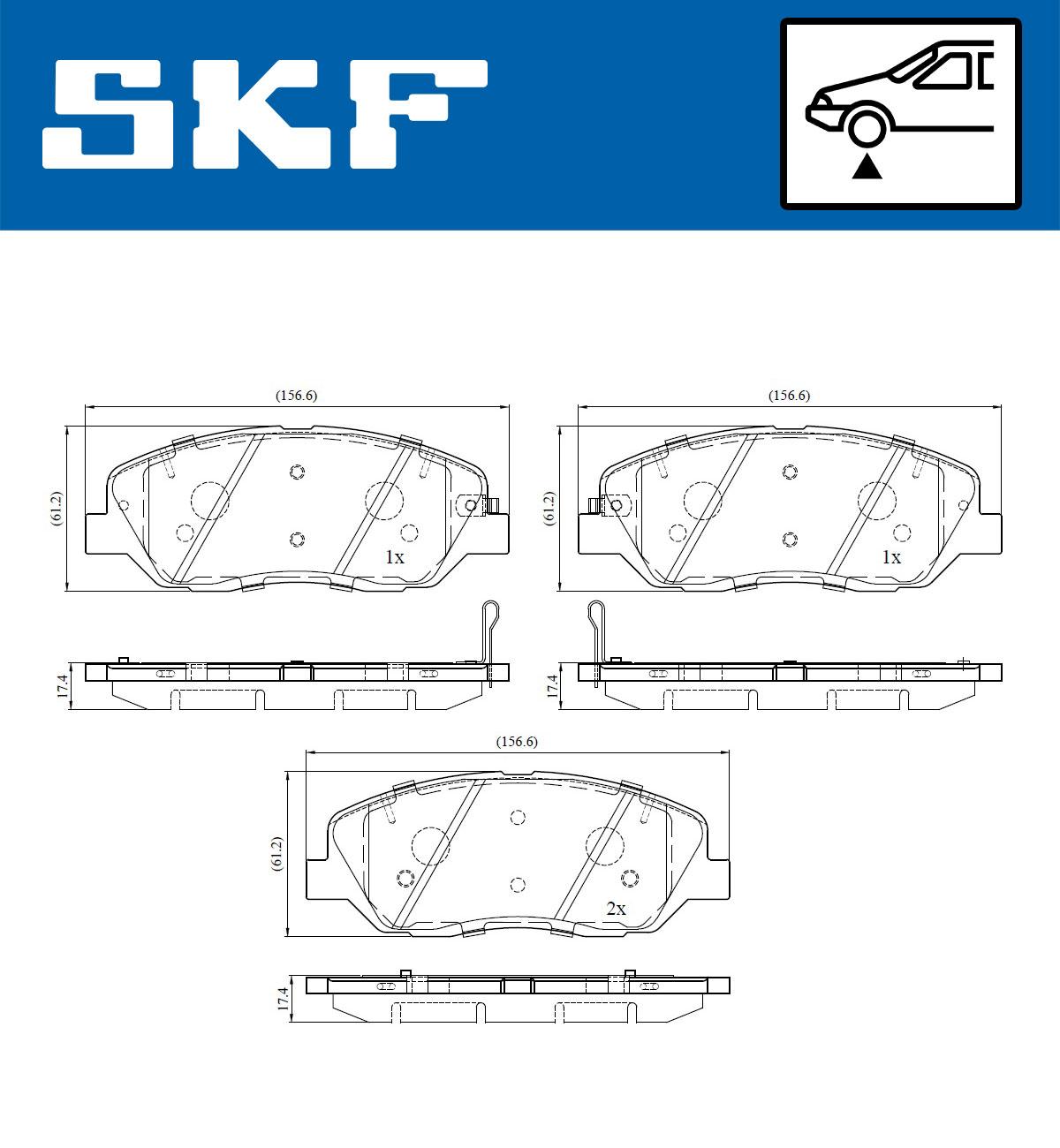Brake Pad Set, disc brake - VKBP 80231 A SKF