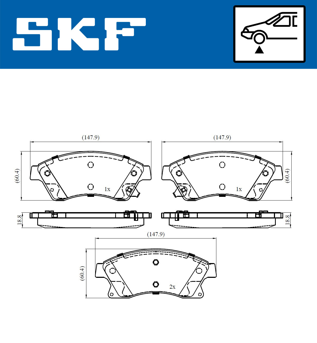 Kit pastiglie freno, Freno a disco - VKBP 80245 A SKF