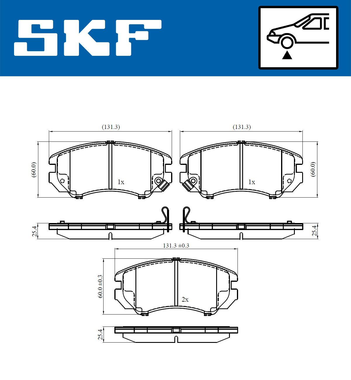 Brake Pad Set, disc brake - VKBP 80258 A SKF