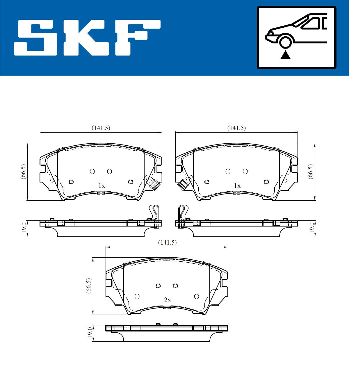 Brake Pad Set, disc brake - VKBP 80264 A SKF