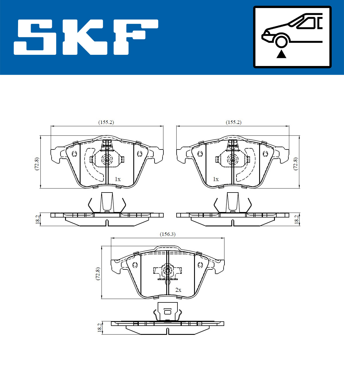 Brake Pad Set, disc brake - VKBP 80272 SKF