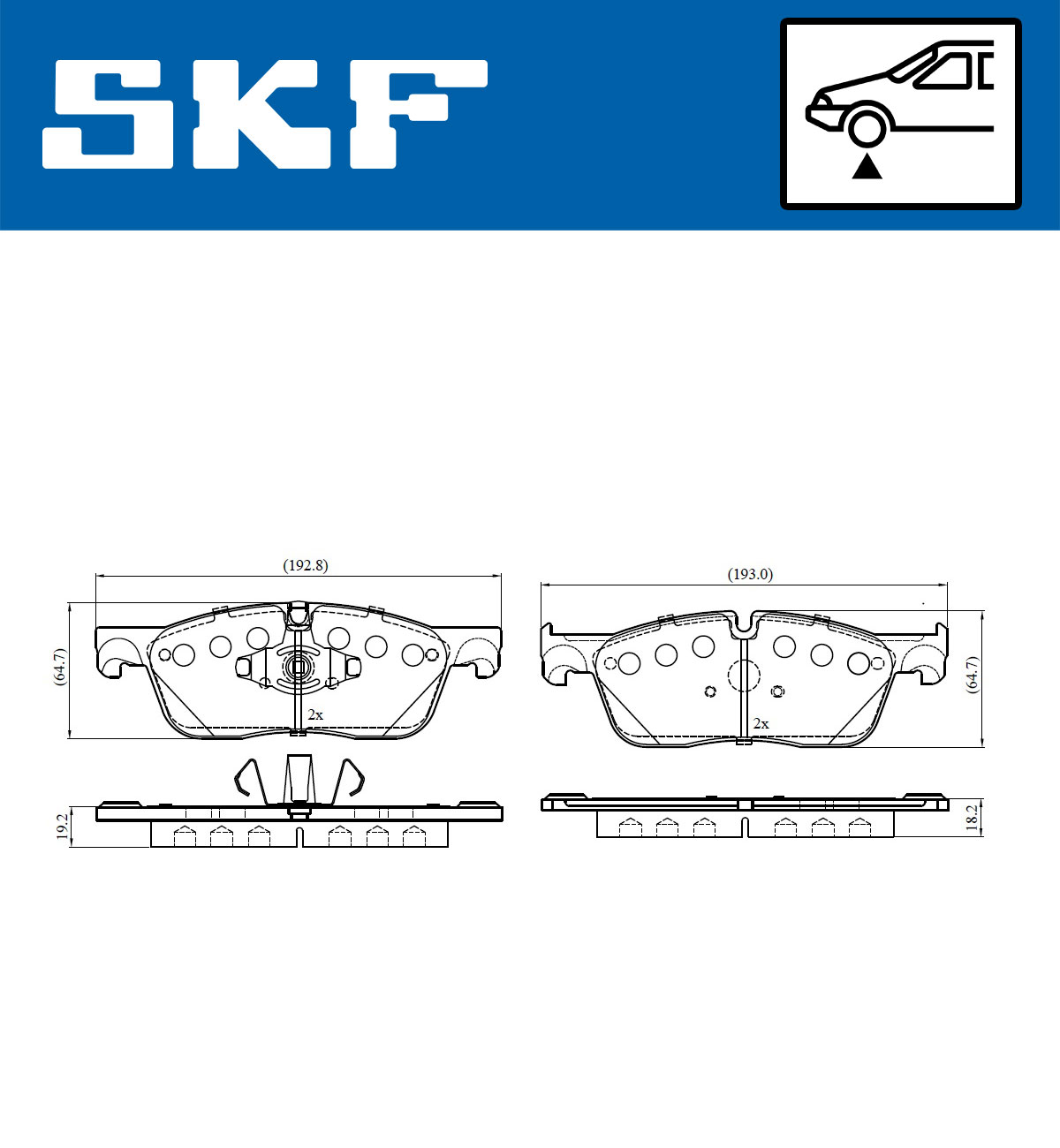 Brake Pad Set, disc brake - VKBP 80290 SKF