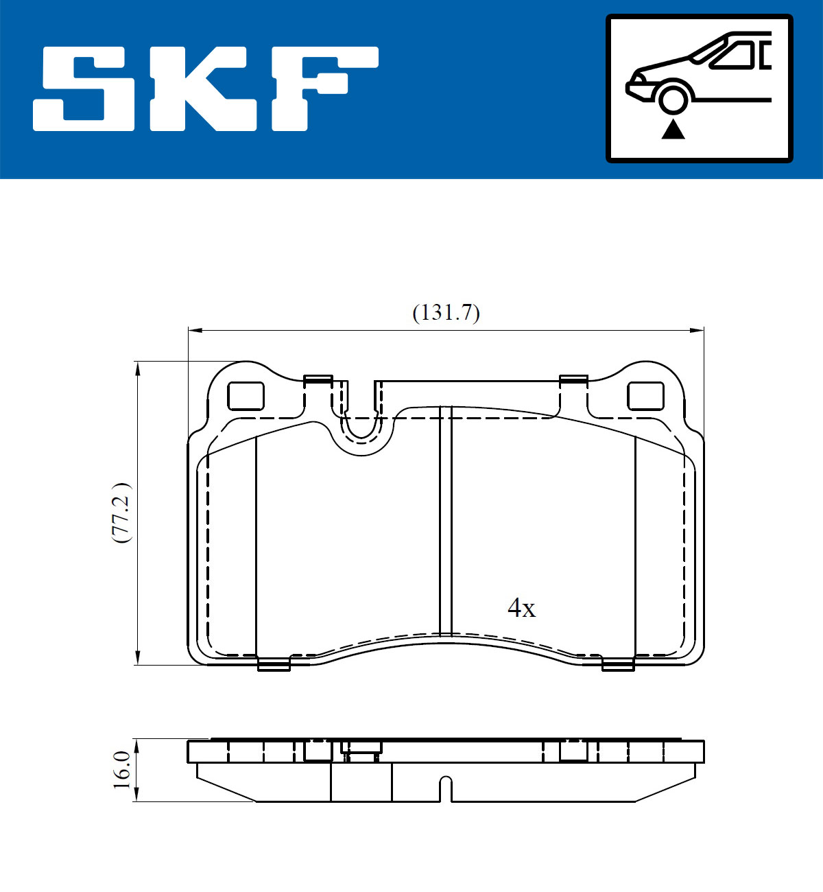 Brake Pad Set, disc brake - VKBP 80312 SKF
