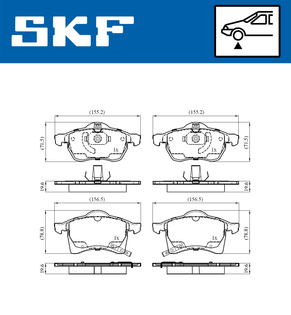 Brake Pad Set, disc brake - VKBP 80314 A SKF