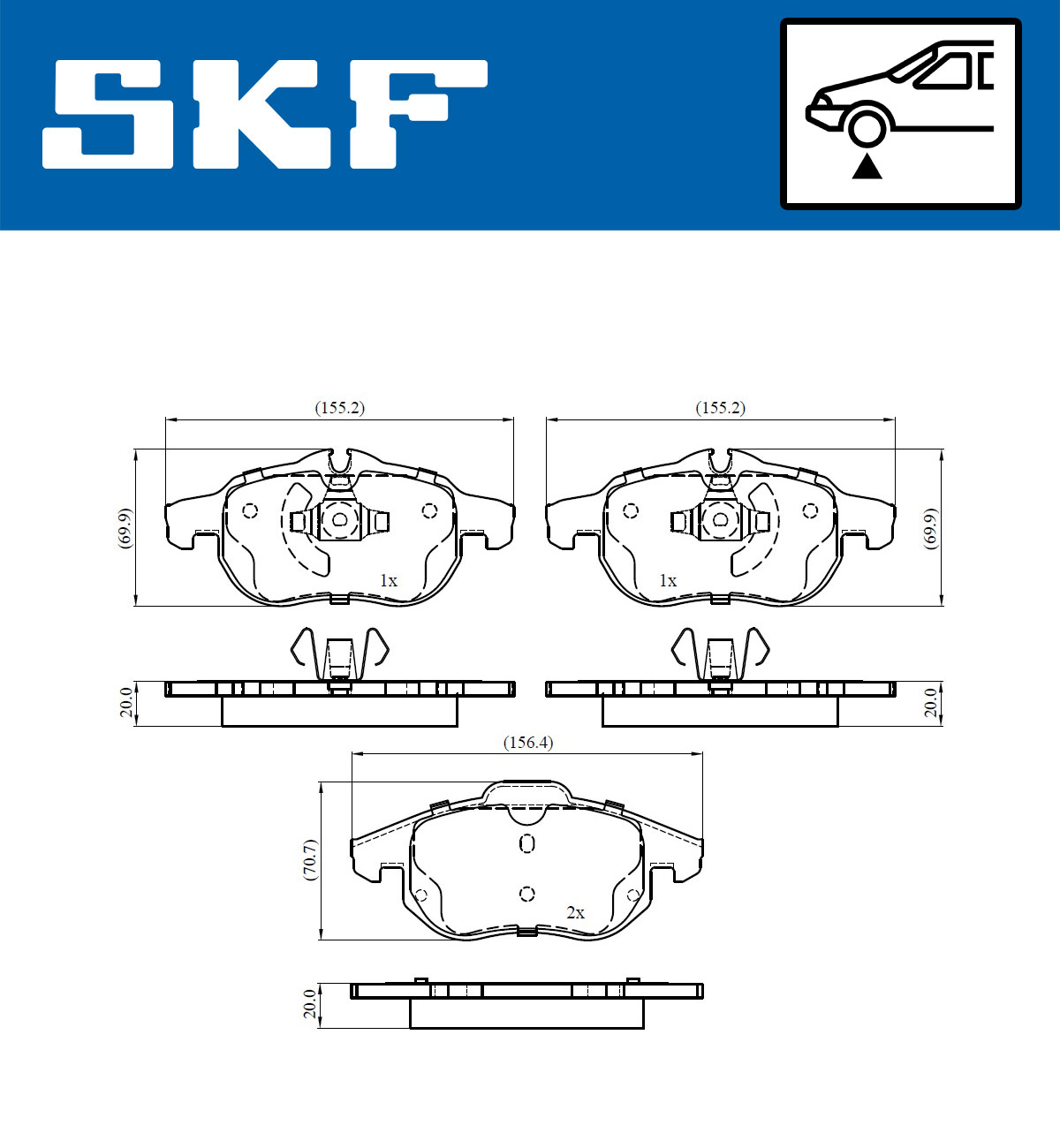 Brake Pad Set, disc brake - VKBP 80345 SKF