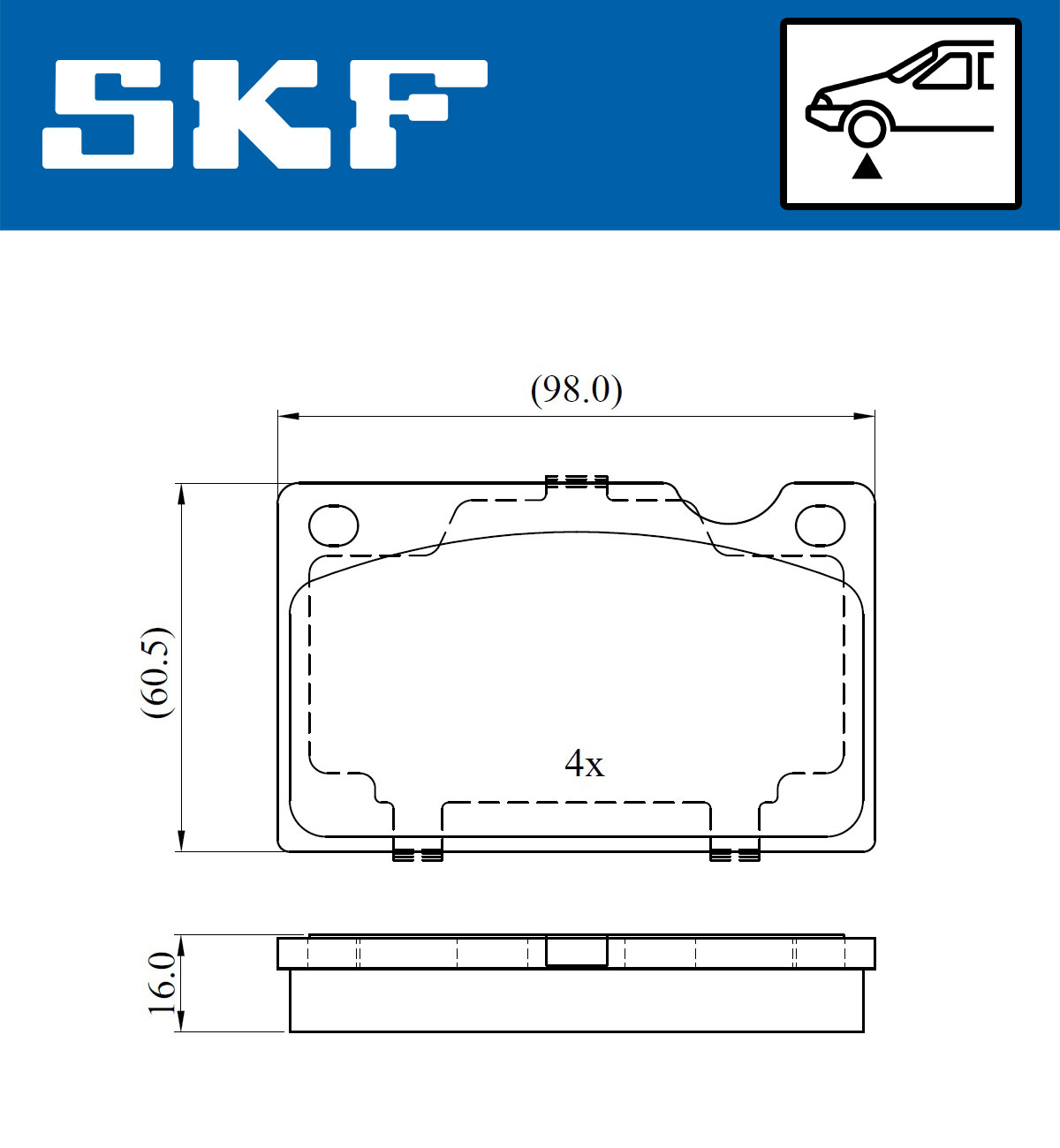 stabdžių trinkelių rinkinys, diskinis stabdys - VKBP 80388 SKF