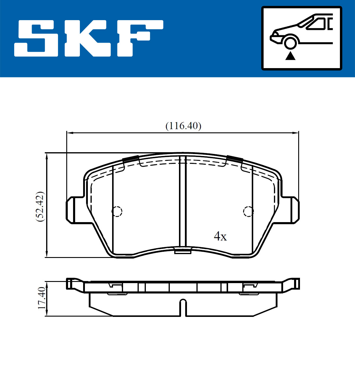 Bremsbelagsatz, Scheibenbremse - VKBP 80746 SKF