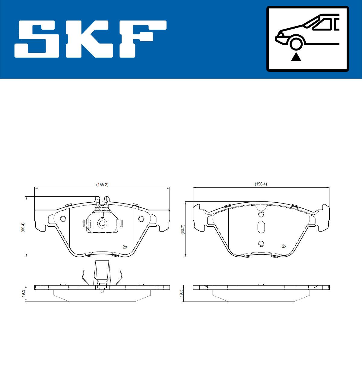 Brake Pad Set, disc brake - VKBP 81026 SKF