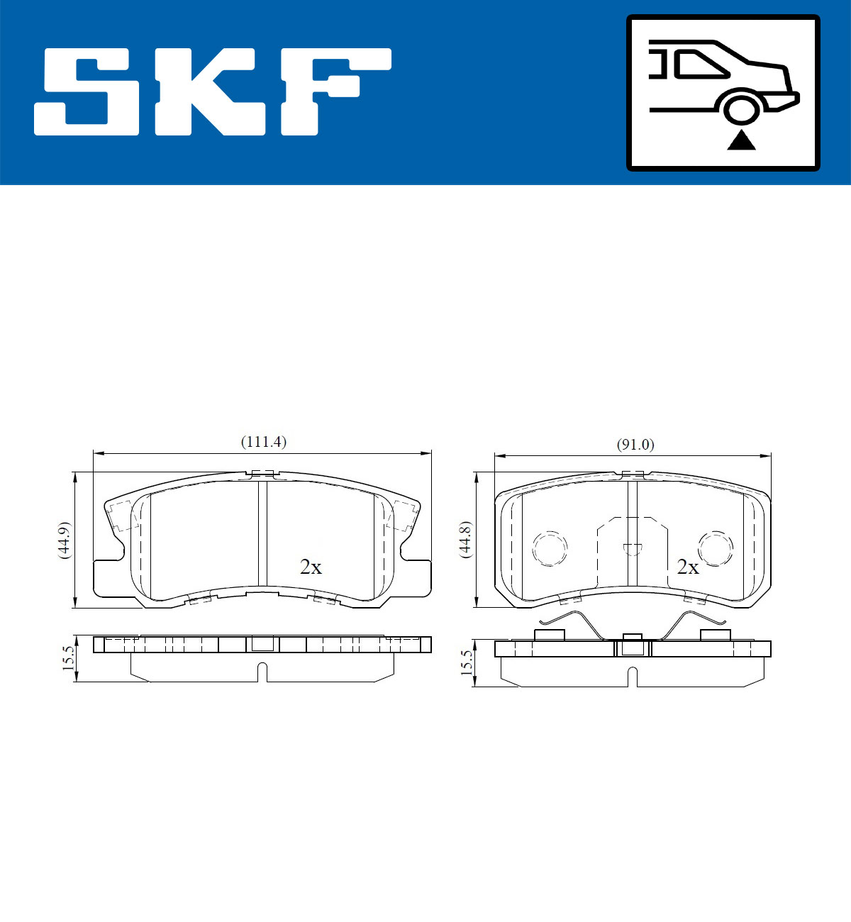 Brake Pad Set, disc brake - VKBP 90222 SKF