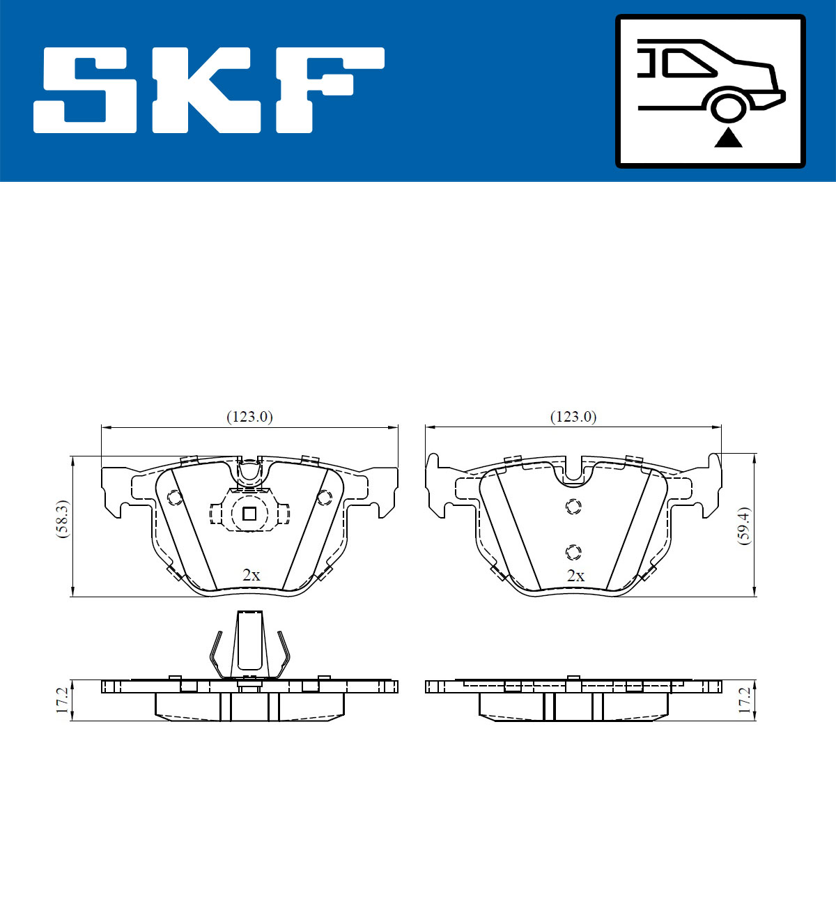 Brake Pad Set, disc brake - VKBP 90240 SKF