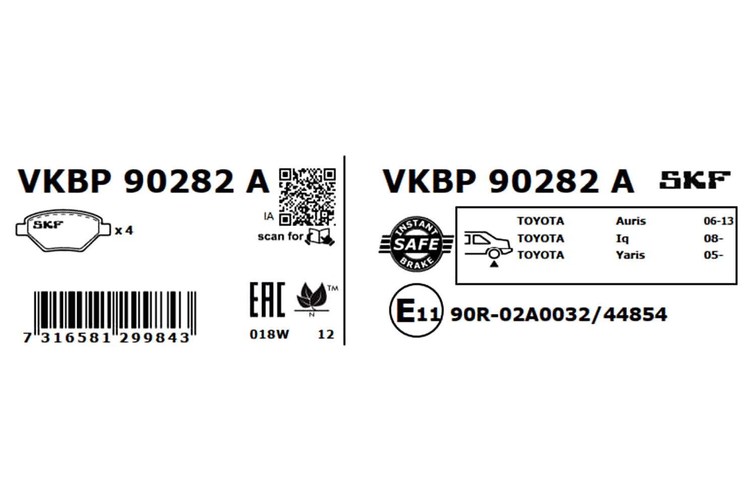 Brake Pad Set, disc brake - VKBP 90282 A SKF