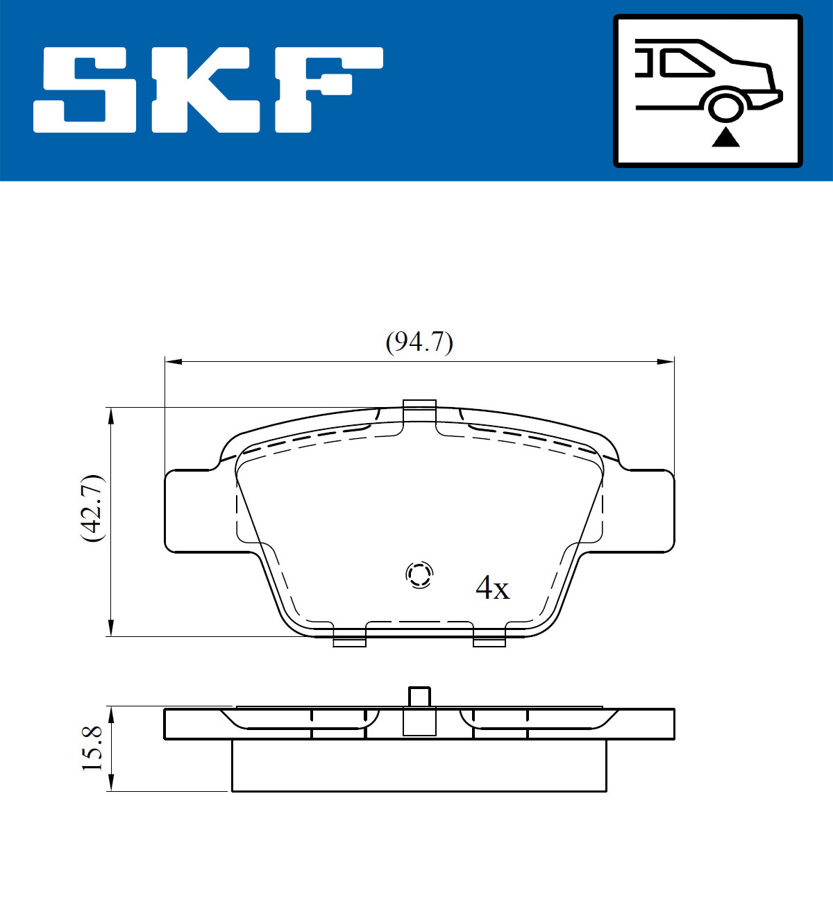 Brake Pad Set, disc brake - VKBP 90315 SKF