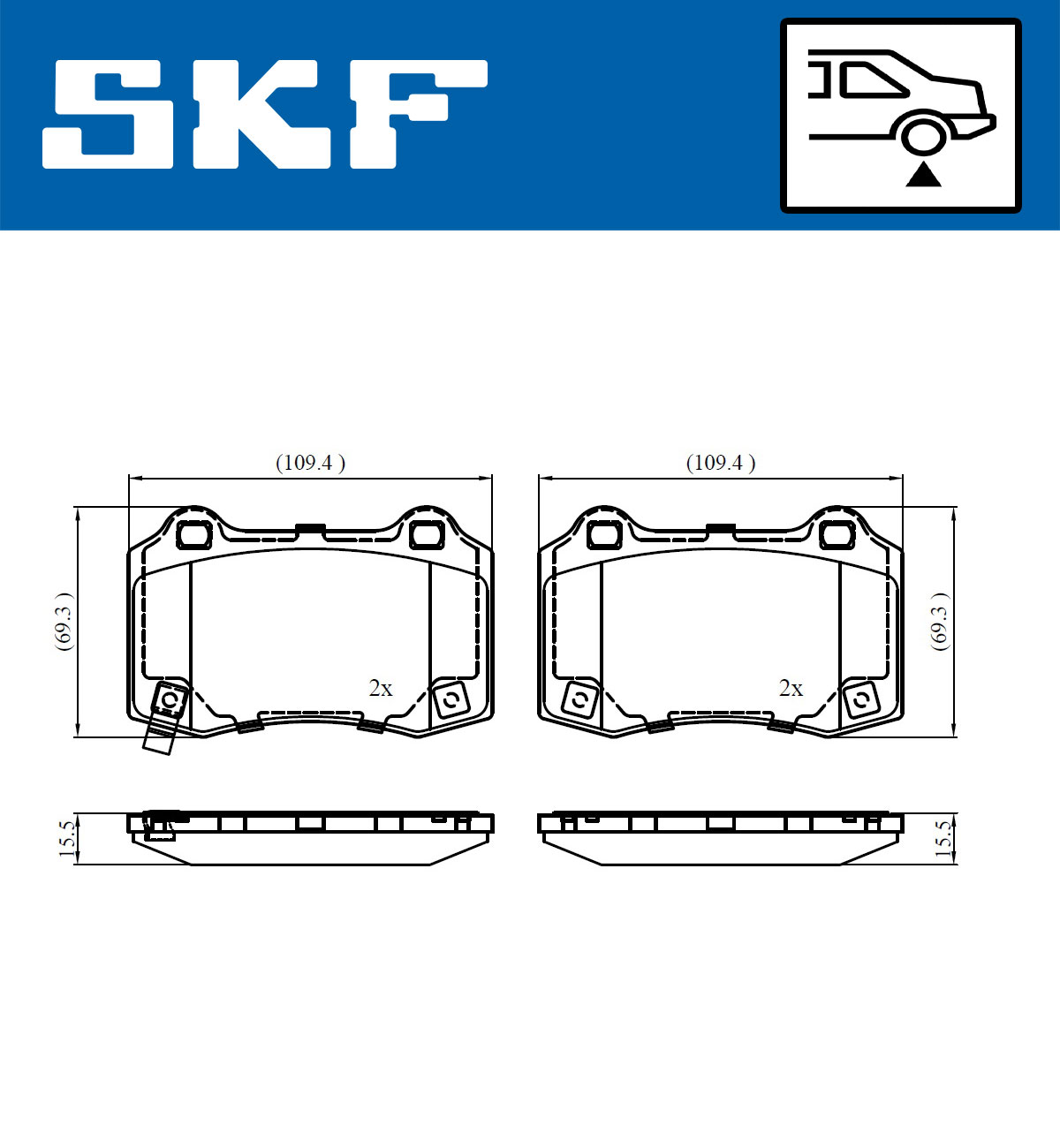 Brake Pad Set, disc brake - VKBP 90849 A SKF