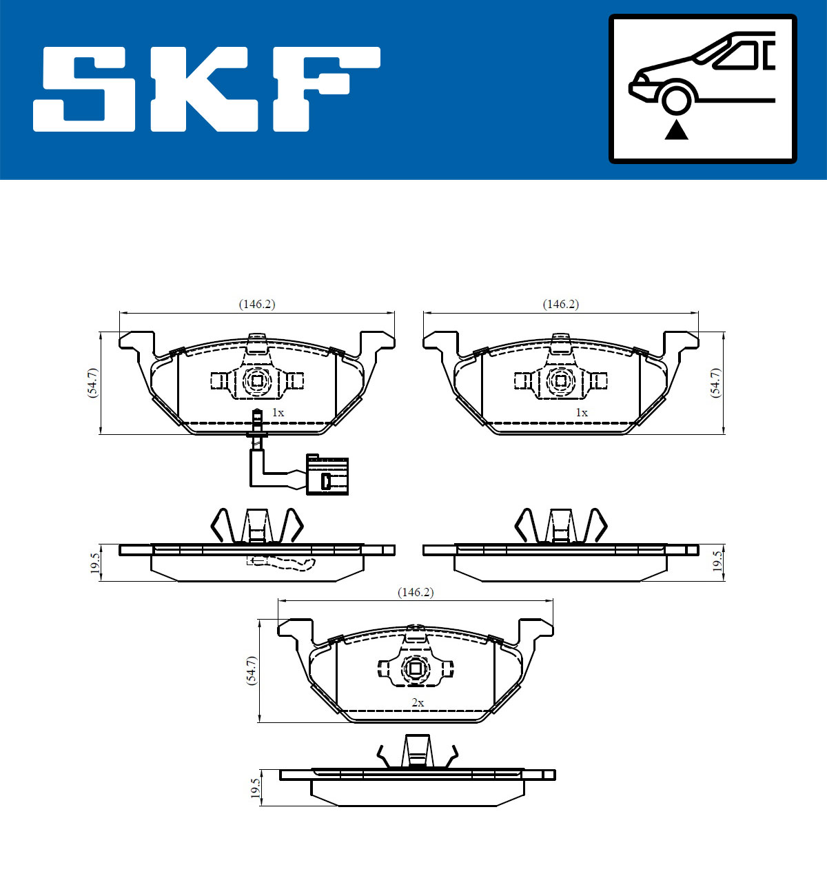 Brake Pad Set, disc brake - VKBP 80004 E SKF