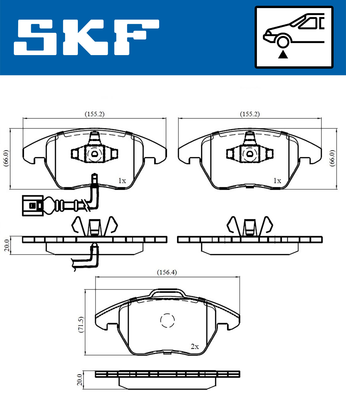 Brake Pad Set, disc brake - VKBP 80007 E SKF