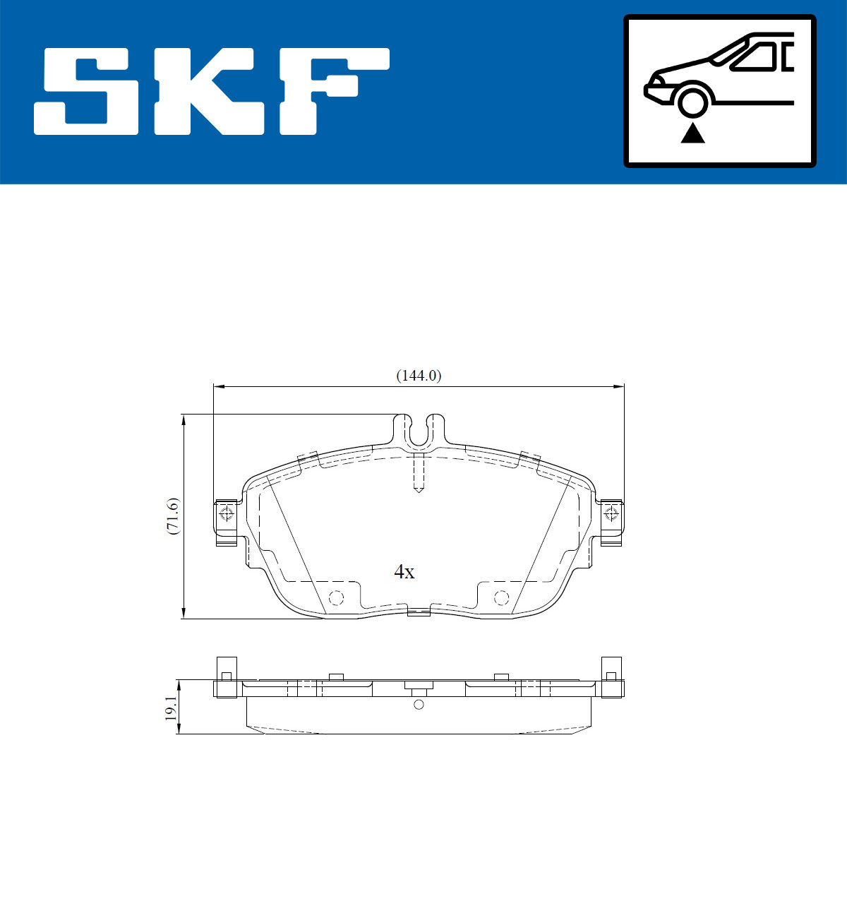 Kit pastiglie freno, Freno a disco - VKBP 80028 SKF