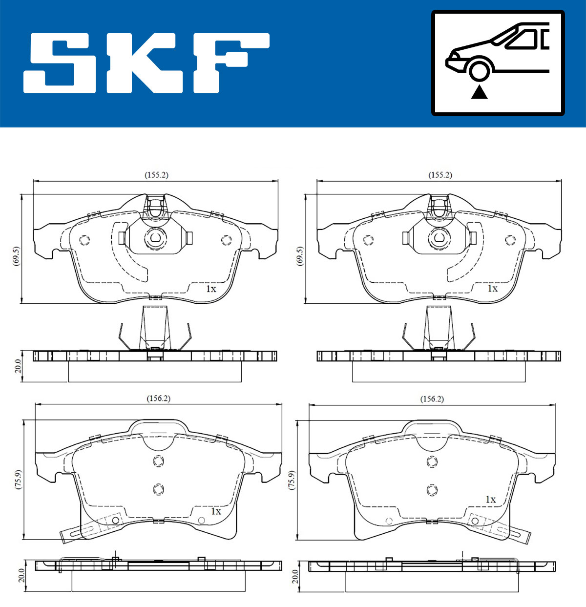 Brake Pad Set, disc brake - VKBP 80043 A SKF