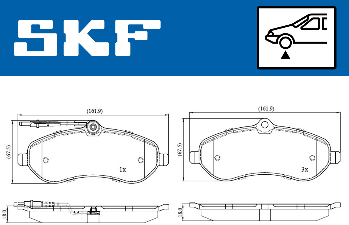 Комплект тормозных колодок, дисковый тормоз - VKBP 80048 E SKF