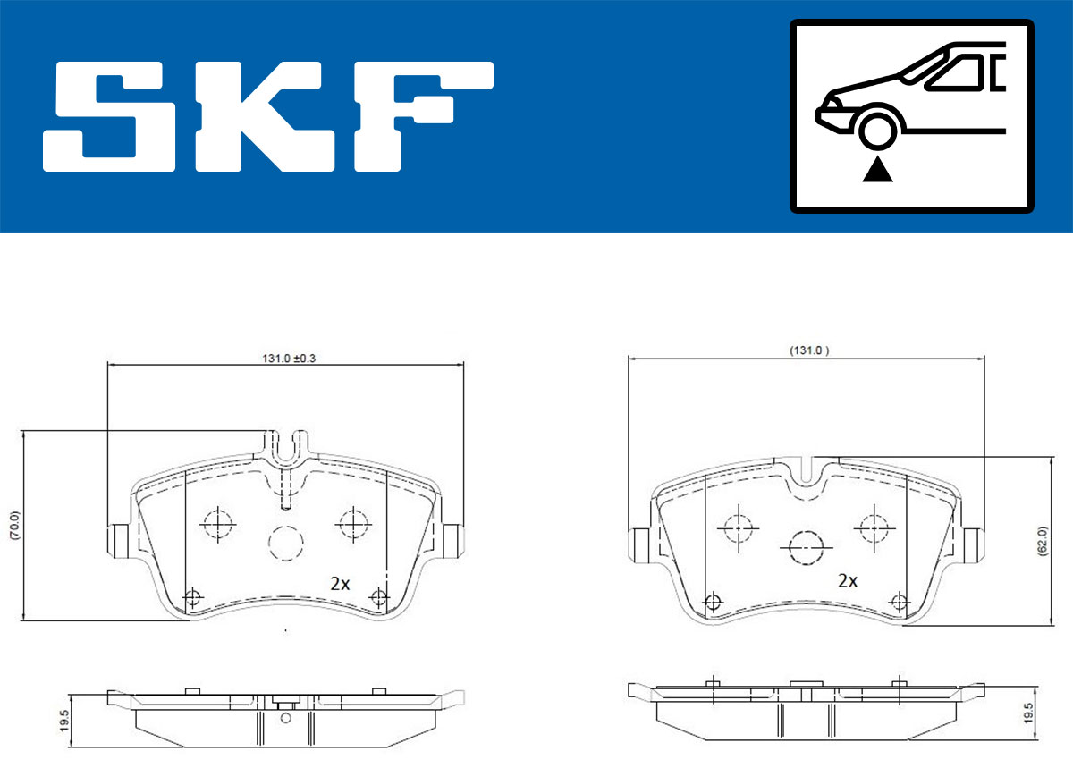 Brake Pad Set, disc brake - VKBP 80081 SKF