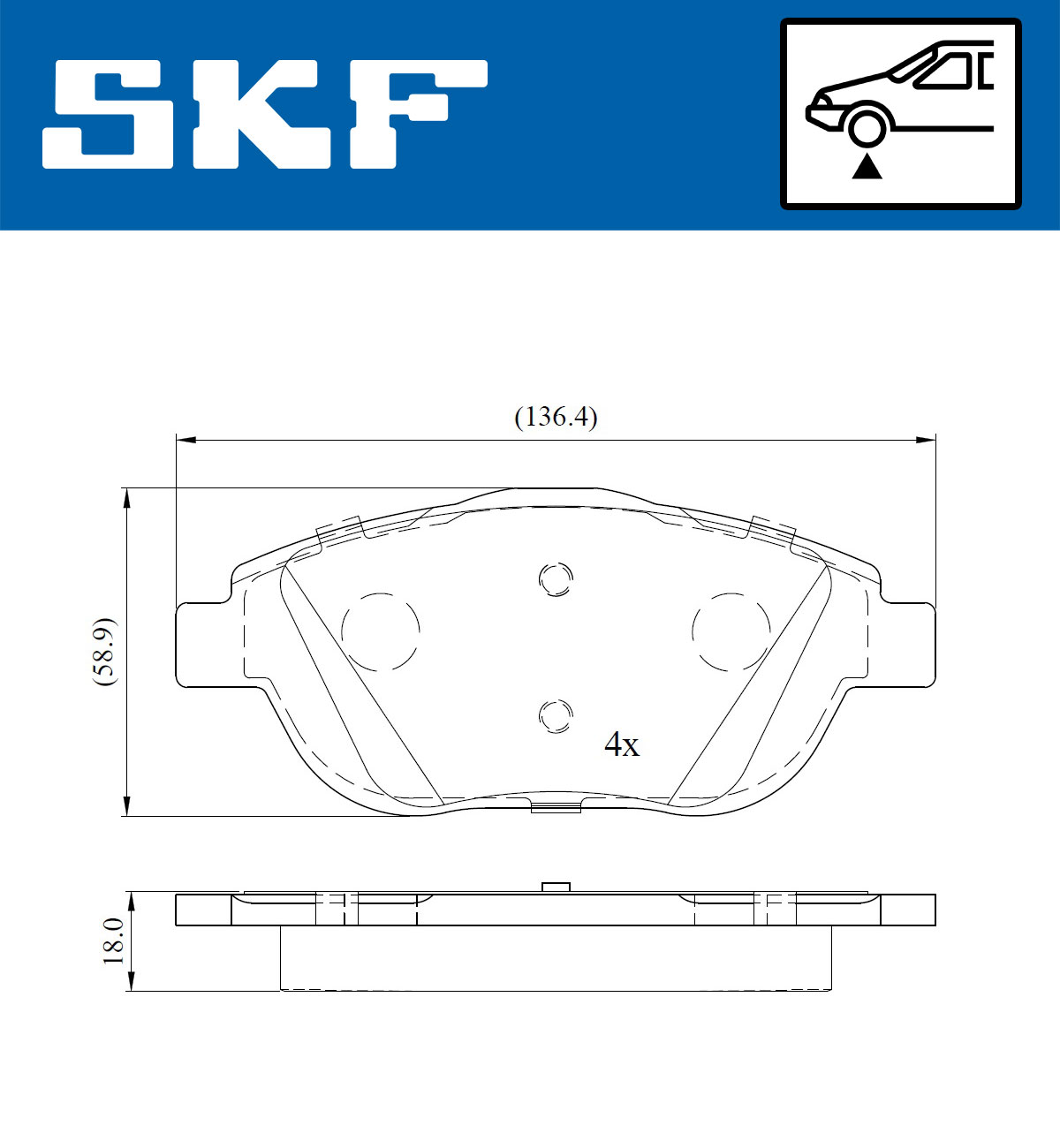 Bremsbelagsatz, Scheibenbremse - VKBP 80098 SKF