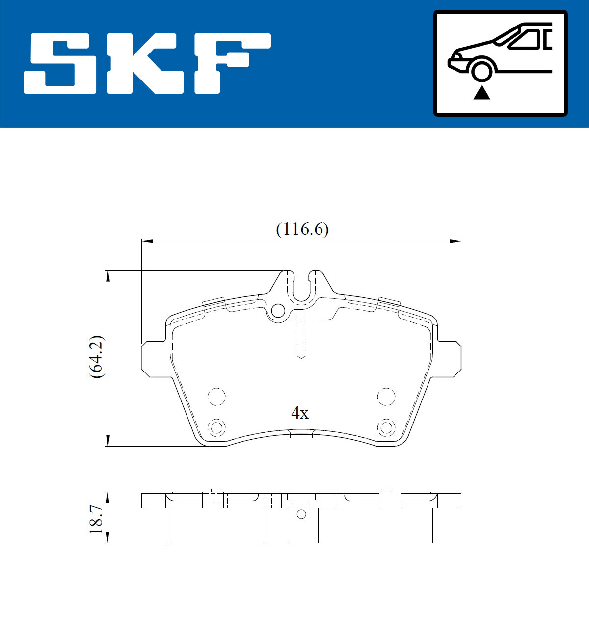 Brake Pad Set, disc brake - VKBP 80105 SKF