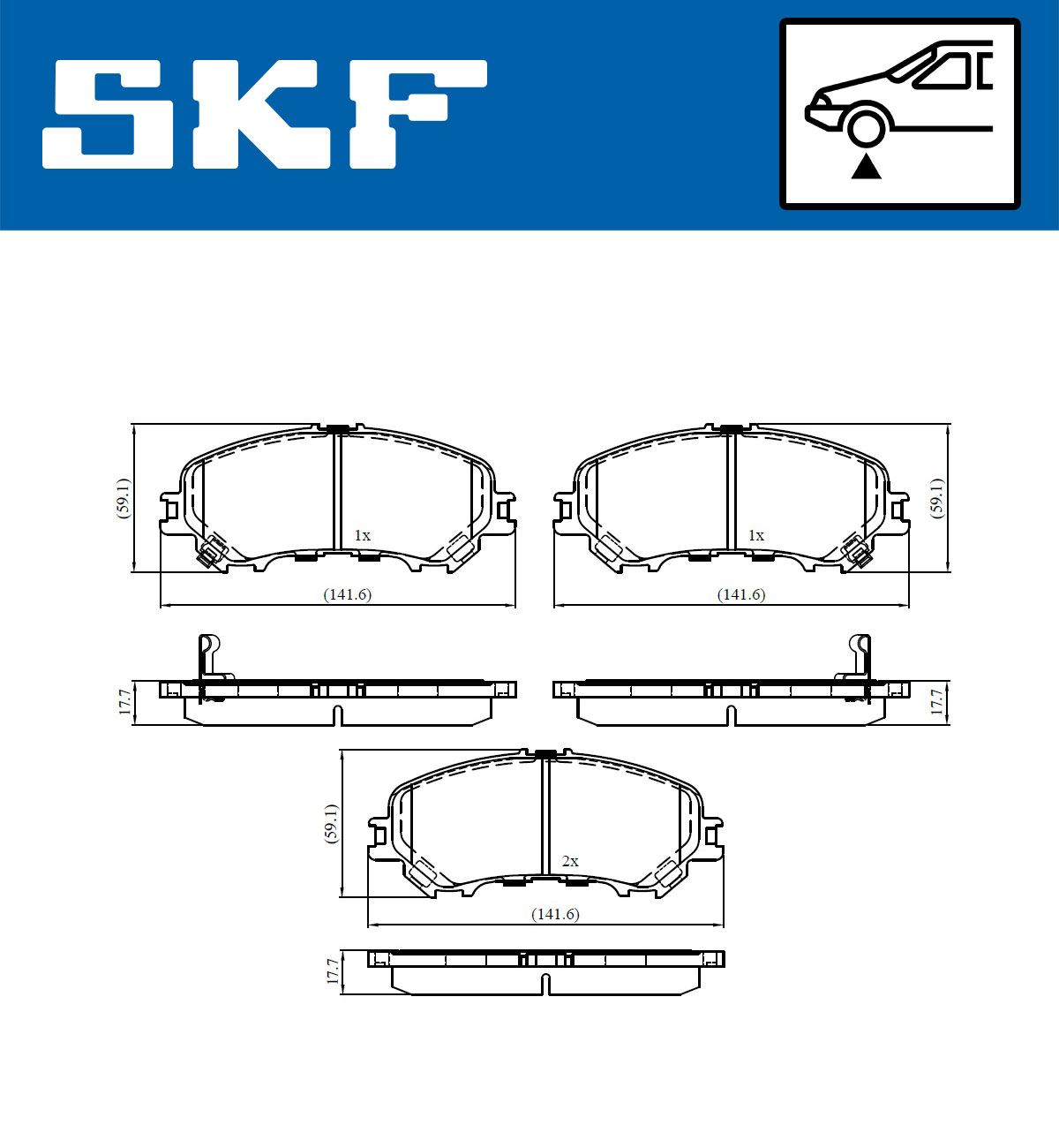 Brake Pad Set, disc brake - VKBP 80108 A SKF