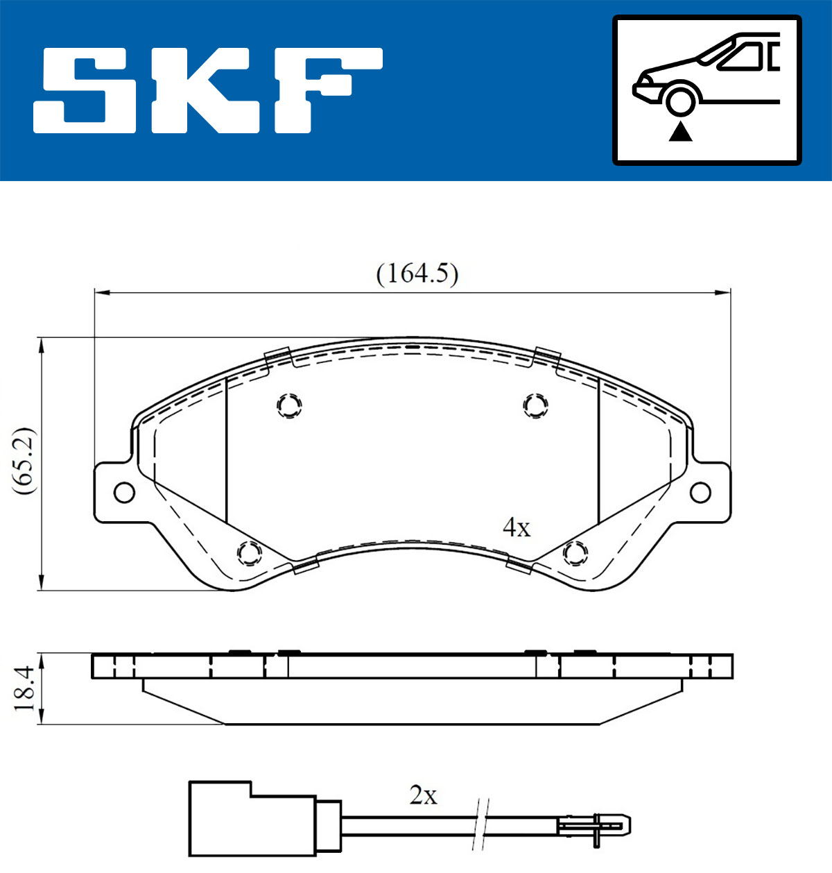 Комплект тормозных колодок, дисковый тормоз - VKBP 80110 E SKF