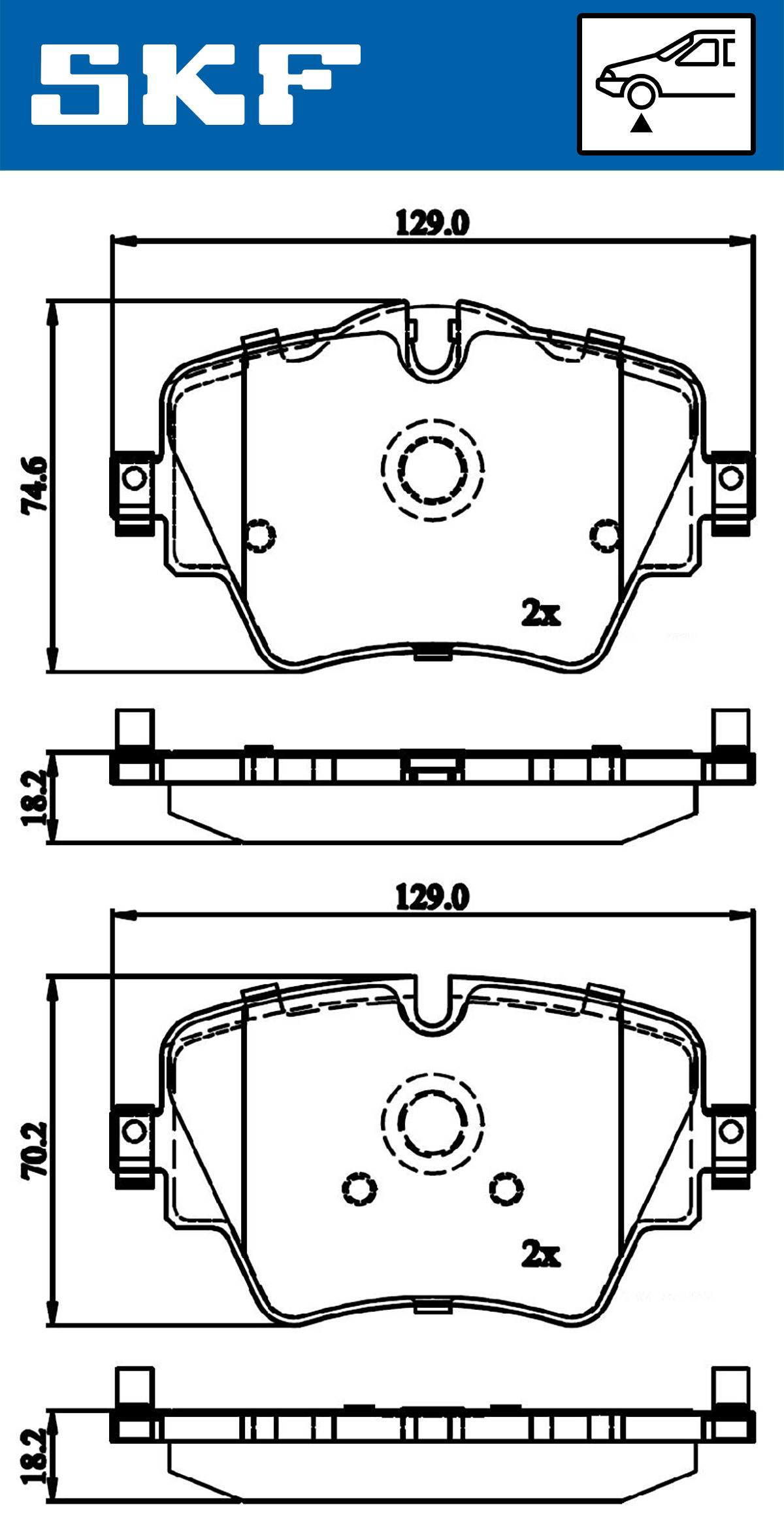 Brake Pad Set, disc brake - VKBP 80132 SKF