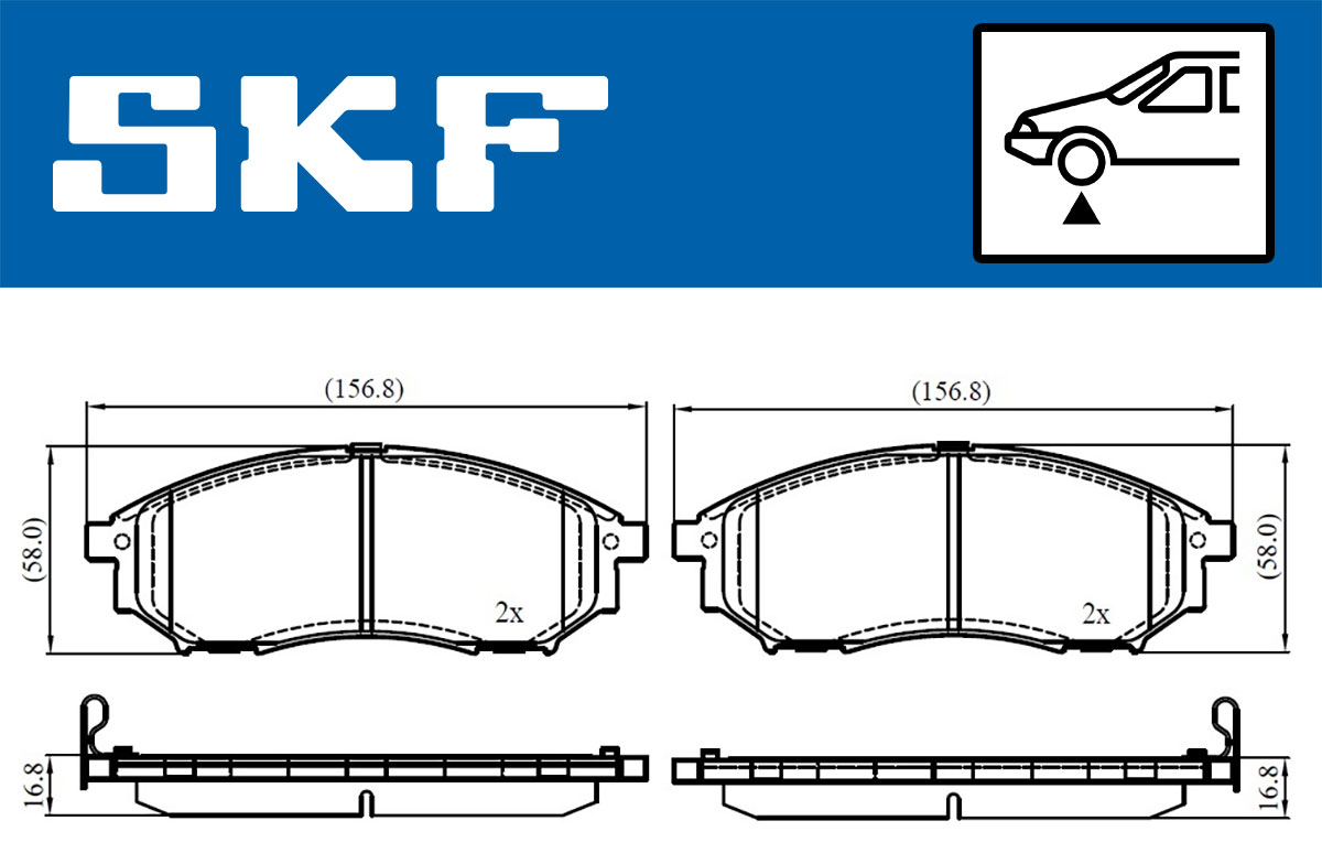 stabdžių trinkelių rinkinys, diskinis stabdys - VKBP 80166 A SKF